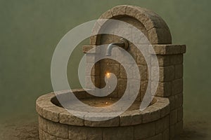 A source of energy with a smoldering droplet.