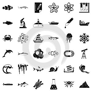 Source icons set, simple style