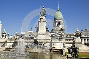 Source and monumental complex of Congress Square. photo