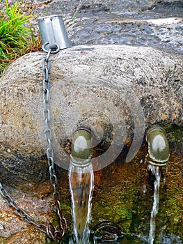 Source of spring water flowing