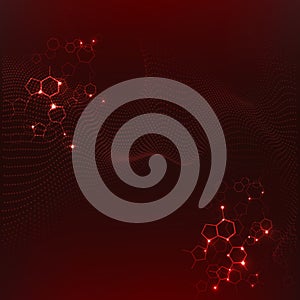 Source stream of big bang symbols. abstract, red background suitable for drawing up posters, web banners on medical or