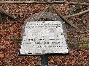 The source of the Tiber River in autumn