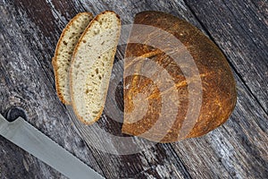 Sourdough bread viewed from above