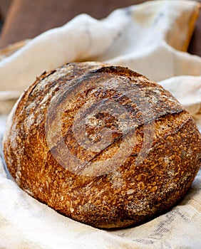 Sourdough Bread On Wood photo