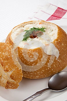 Chowder in Bread Bowl photo