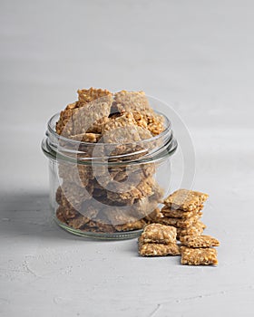 Sourdough crackers in a jar