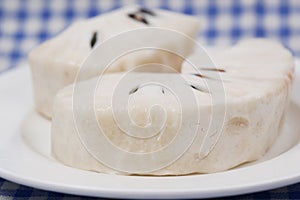 soursop fruit on a plate on table