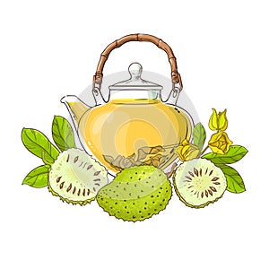 Soursop tea illustration