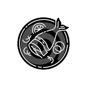 Soused herring black glyph icon photo