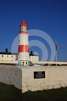 Souter Lighthouse and Warning Sign