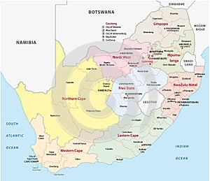 South africa administrative map