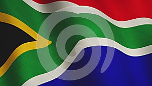 South Africa background flag waving banner footage - seamless loop video animation
