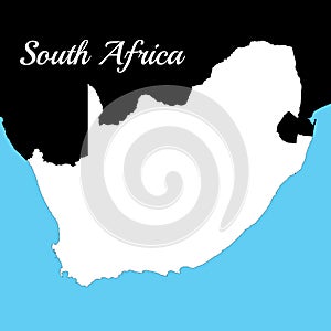 South Africa. Black and white background map, drawn with cartographic accuracy. photo