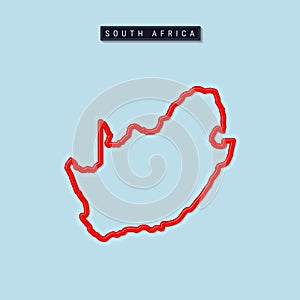 South Africa bold outline map. Vector illustration