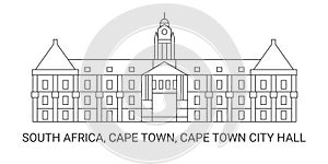 South Africa, Cape Town, Cape Town City Hall, travel landmark vector illustration