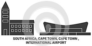 South Africa, Cape Town, Cape Town , International Airport travel landmark vector illustration