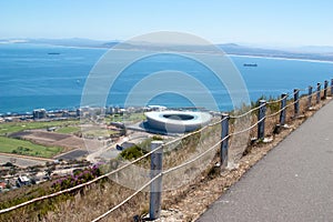 South Africa, Cape Town, Green Point Stadium from an aerial perspective, UAR