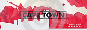 South Africa Cape Town skyline city gradient vector banner