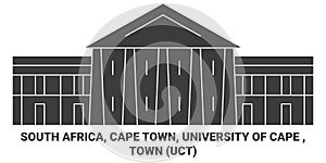 South Africa, Cape Town, University Of Cape , Town Uct travel landmark vector illustration