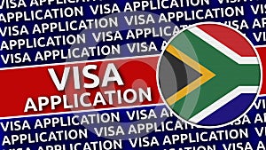 South Africa Circular Flag with Visa Application Titles