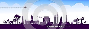South Africa Blue travel destination vector illustration photo