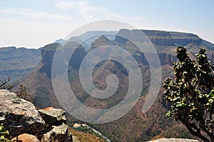 South Africa, East, Mpumalanga province, Blyde River Canyon, nature reserve, mountain, Three Rondavels