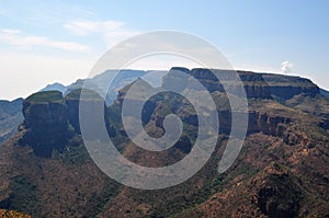 South Africa, East, Mpumalanga province, Blyde River Canyon, nature reserve, mountain, Three Rondavels