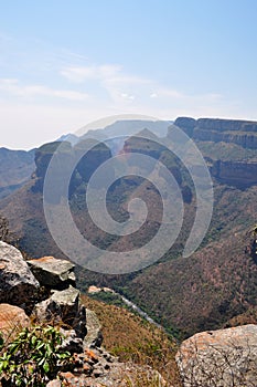 South Africa, East, Mpumalanga province, Blyde River Canyon, nature reserve, mountain, Three Rondavels