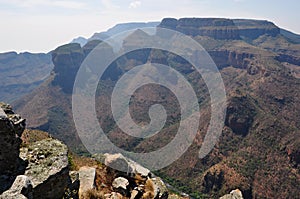 South Africa, East, Mpumalanga province, Blyde River Canyon, nature reserve, mountain, Three Rondavels