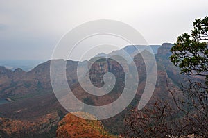 South Africa, East, Mpumalanga province, Blyde River Canyon, nature reserve, mountain, Three Rondavels