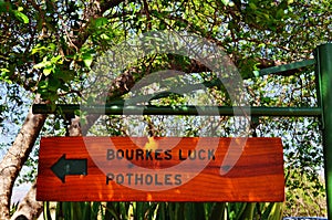 South Africa, East, Mpumalanga province, sign, Bourke`s Luck Potholes, Blyde River Canyon, Nature Reserve