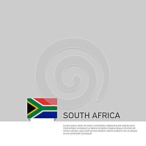 South africa flag background. State patriotic south african banner, cover. Document template with RSA flag on white background.