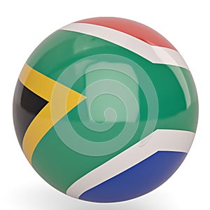 South Africa flag ball symbol isolated on white background. 3D i