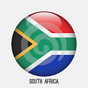 South Africa flag in circle shape.