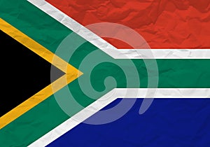 South Africa flag crumpled paper