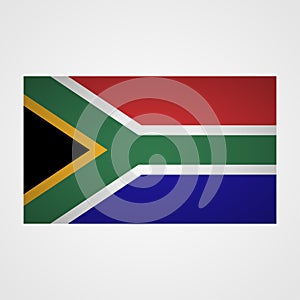 South Africa flag on a gray background. Vector illustration