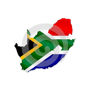 South Africa flag with map