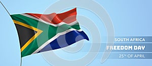 South Africa happy freedom day greeting card, banner vector illustration
