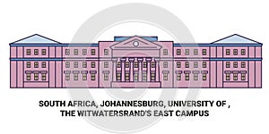 South Africa, Johannesburg, University Of , The Witwatersrand's East Campus travel landmark vector illustration
