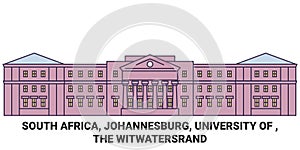 South Africa, Johannesburg, University Of , The Witwatersrand travel landmark vector illustration