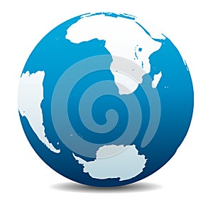 South Africa, Madagascar, South America, Antarctica, Planet Earth Icon