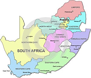 South Africa map photo