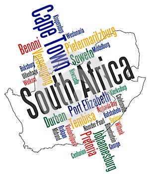 South Africa map and cities