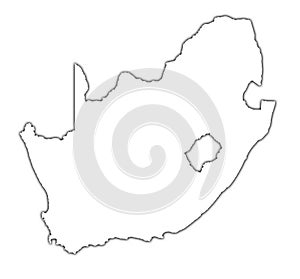 South Africa map with shadow