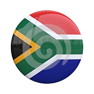 South Africa national flag badge, nationality pin 3d rendering