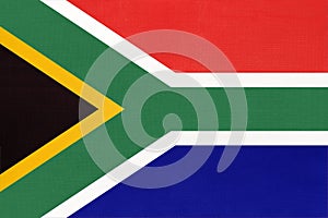 South Africa republic national fabric flag, textile background