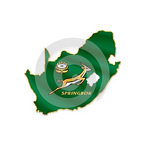 South Africa rugby union flag with map photo