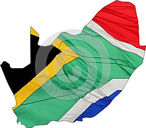 South Africa Shape and Flag