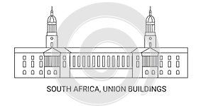 South Africa, Union Buildings, travel landmark vector illustration