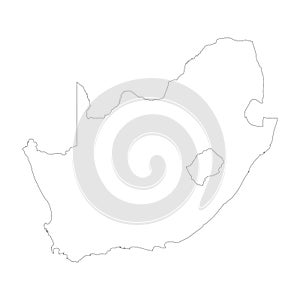 South Africa vector country map outline